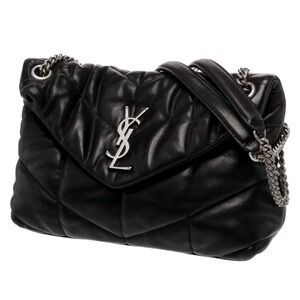 Saint Laurent Blk Leather Puffer Shoulder Bag. Great condition; dust bag incl.